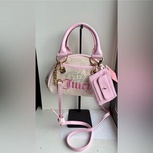 Juicy Couture Pink and Cream Satchel Set